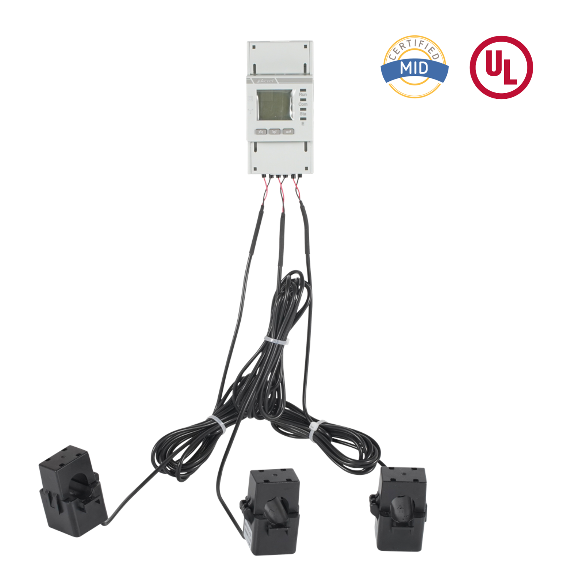 UL-sertifisert AC trefase energimåler med delt kjerne CT-er