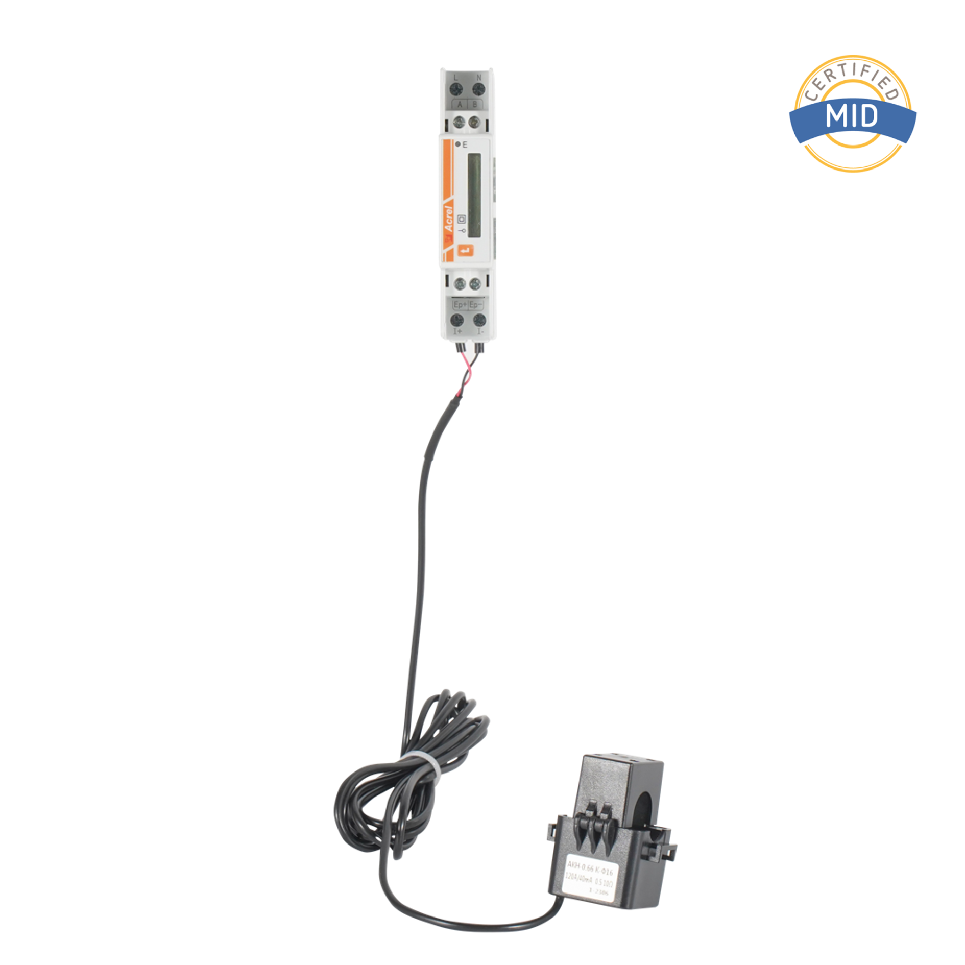MID-sertifisert AC enfase energimåler med ekstern CT