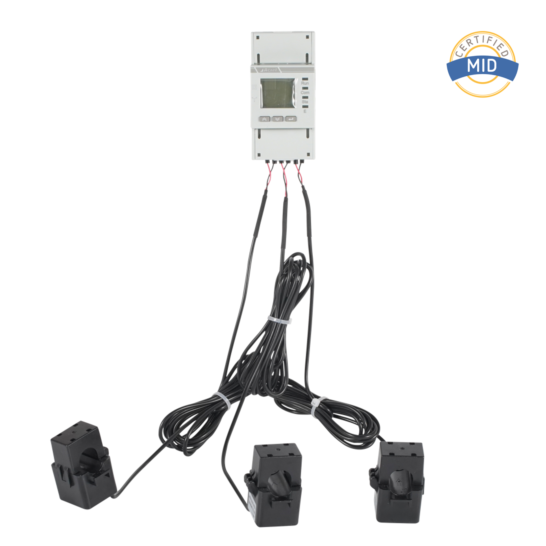 MID-sertifisert AC trefase energimåler utstyrt med splittkjerne-CT-er